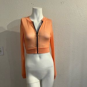 Orange zipper top all see thru